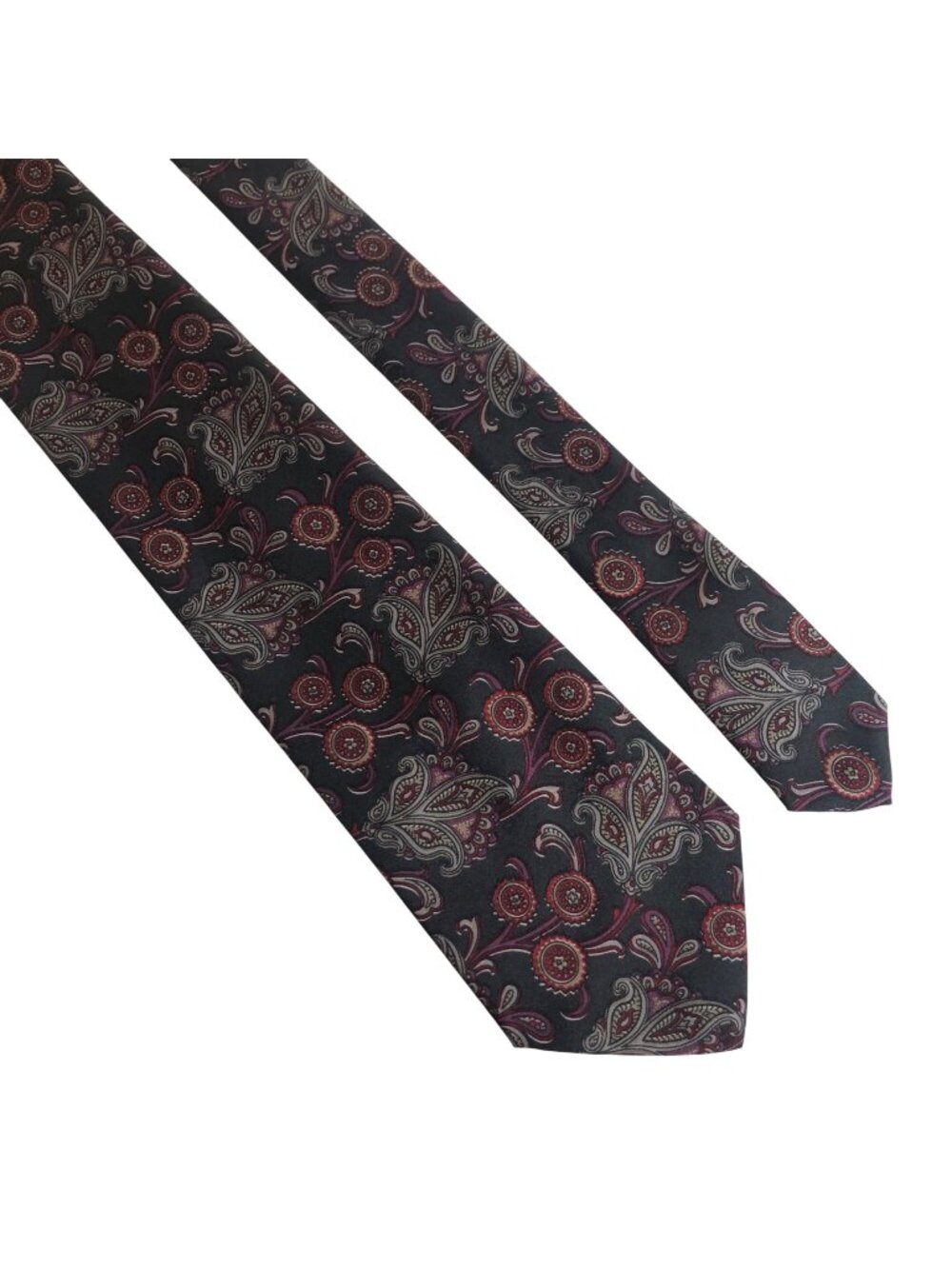 Antonio Calafatano Italian Style Tie Black Paisley Mens Necktie Office Formal